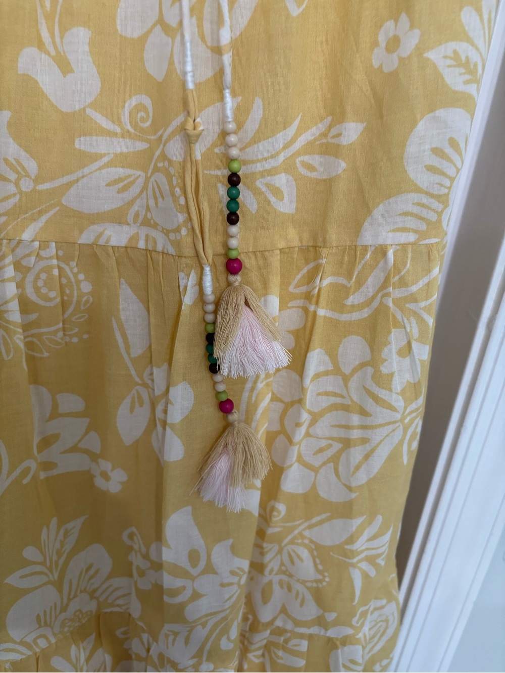 JOHNNY WAS LILY RAE TIERED MAXI DRESS COLOR: Sorrento Sunshine Yellow - Picture 12 of 13